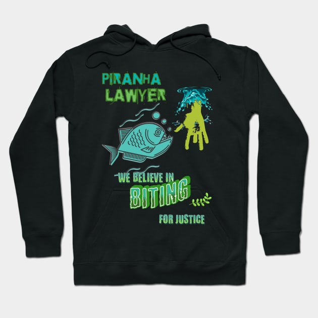 Piranha Lawyer Funny T-shirt Hoodie by Quirk Prints